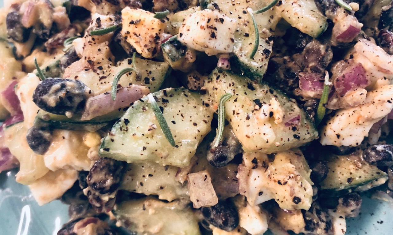 Cucumber Black Bean & Egg Salad ~ Healthy Lunch