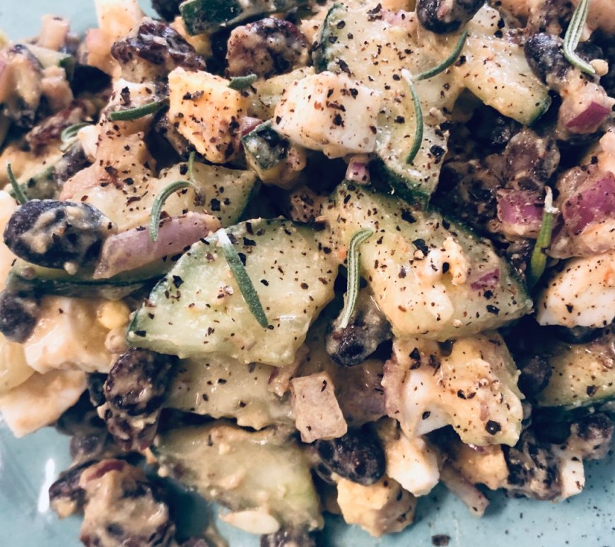 Cucumber Black Bean & Egg Salad ~ Healthy Lunch